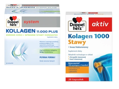Doppelherz Kolagen 11000 plus + Kolagen 1000 na stawy i kości