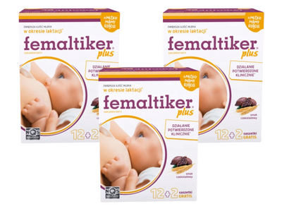 Femaltiker Plus wspomaganie LAKTACJI karmienie smak czekoladowy ZESTAW 3 x 14 saszetek
