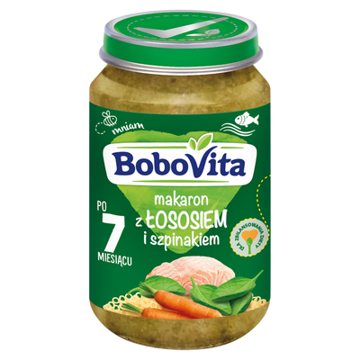 BoboVita Makaron z łososiem i szpinakiem po 7 miesiącu 190 g