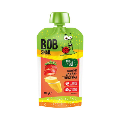 Bob Snail smoothie banan truskawka BEZ CUKRU zdrowa przekąska 120 g