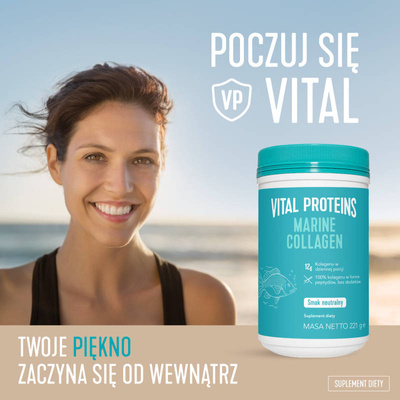 Vital Proteins Marine Collagen dla młodzieńczego wyglądu, kolagen rybi o neutralnym smaku 221g