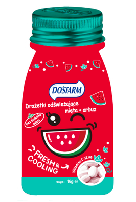 DOSFARM odświeżające drażetki różne smaki ZESTAW 5 x 16 g