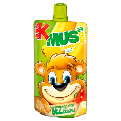 Kubuś Mus 100% banan jabłko ZESTAW 6 x 100 g