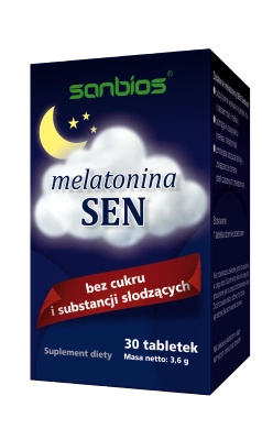 Sanbios melatonina na SPOKOJNY SEN bez cukru 30 tabletek