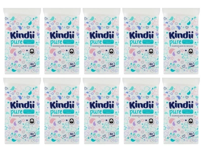 Kindii Pure Bawełniane płatki dla niemowląt ZESTAW 10 x 60 sztuk