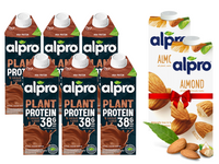 Alpro Napój sojowy o smaku czekoladowym proteinowy wysokobiałkowy ZESTAW 6 x 750 ml + 2 x Alpro migdałowe 1L GRATIS!