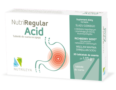 Nutrileya NutriRegular Acid zgaga, refluks 20 tabletek do ssania