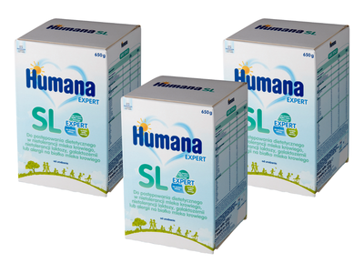 Humana Expert SL Żywność specjalnego przeznaczenia medycznego od urodzenia ZESTAW 3 x 650 g