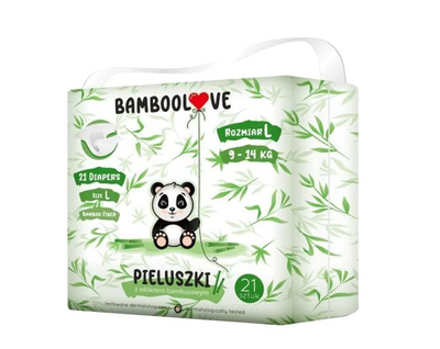 BAMBOOLOVE Pieluszki jednorazowe rozmiar L (9-14kg) 21 sztuk