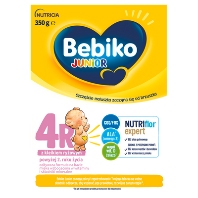 Bebiko Junior 4R Odżywcza formuła na bazie mleka dla dzieci powyżej 2. roku życia ZESTAW 2 x 350 g