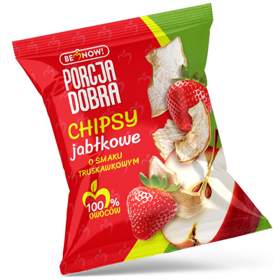 Porcja Dobra FRYTKI TRUSKAWKOWE I JABŁKOWE zdrowa przekąska bez dodatku cukru 4 x 18 g