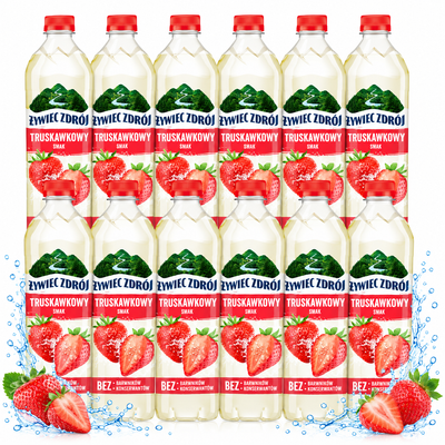 Żywiec Zdrój Napój niegazowany z nutą truskawki ZESTAW 12 x 1,2 l