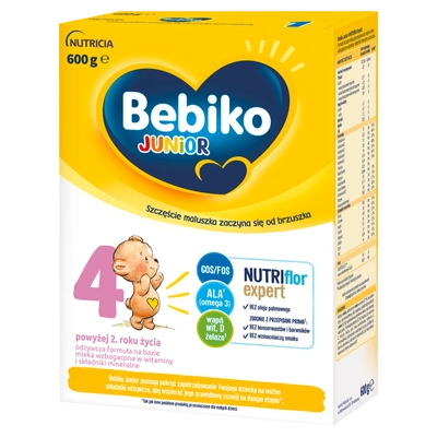Bebiko Junior 4 Odżywcza formuła na bazie mleka dla dzieci powyżej 2. roku życia 600g