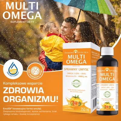 MultiOmega płyn KWASY OMEGA 3 smak owoców tropikalnych 250 ml	