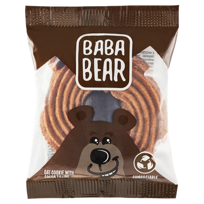 Baba Bear Ciastko owsiane z nadzieniem o smaku kakaowym 50 g