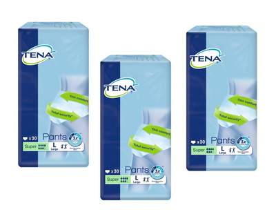 TENA Pants Super L Majtki chłonne zestaw 3x30 sztuk