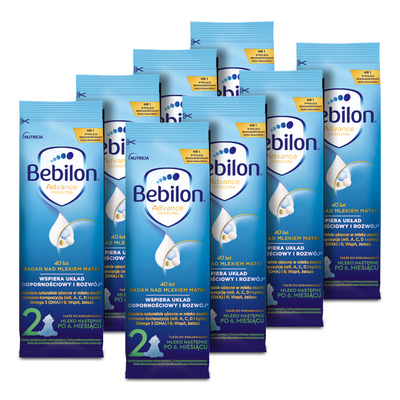 Bebilon 2 Advance Pronutra Mleko następne po 6. miesiącu w saszetkach ZESTAW 8 x 28,8 g