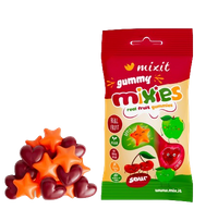 MIXIT Owocowe Mixies naturalne cukierki żelki o smaku jabłka i czereśni 35 g