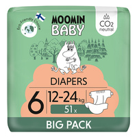 Moomin Baby 6 Maxi 12-24 kg (51 szt), eko pieluszki