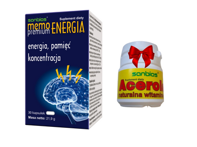 SANBIOS Memoenergia Premium energia pamięć magnez 30 tabletek + ACEROLA PRÓBKA GRATIS