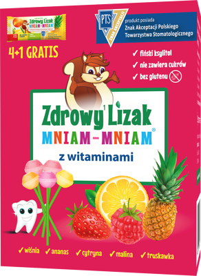 Zdrowy Lizak MNIAM-MNIAM z witaminami 4szt + 1 GRATIS