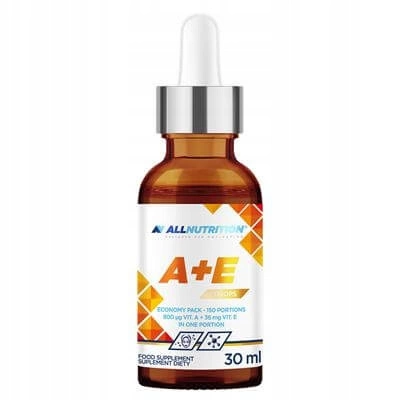 Allnutrition witaminy A+E w kroplach skóra, dobry wzrok 30 ml