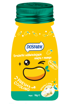 Dosfarm drażetki odświeżające o smaku mango i mięty z witamina C 16 g