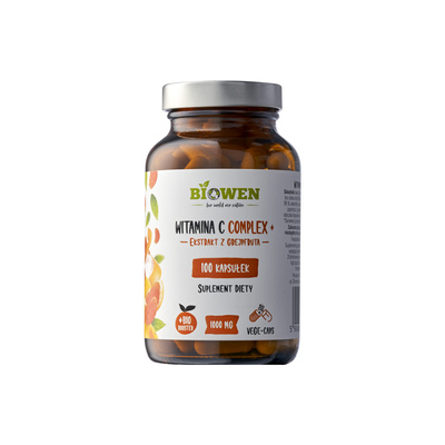 Biowen Witamina C complex ekstrakt z grejpfruta ODPORNOŚĆ ANTYOKSYDANT 100 kapsułek