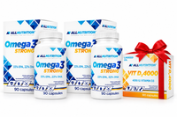 Allnutrition Omega 3 strong ZESTAW 2 x 90 kapsułek + Witamina D3 GRATIS!