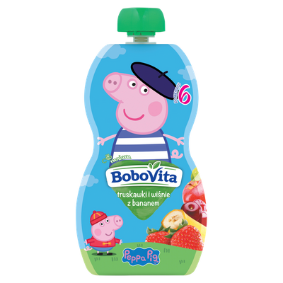 BoboVita Peppa Pig Zestaw Mix Musów po 6 miesiącu 12x100g		