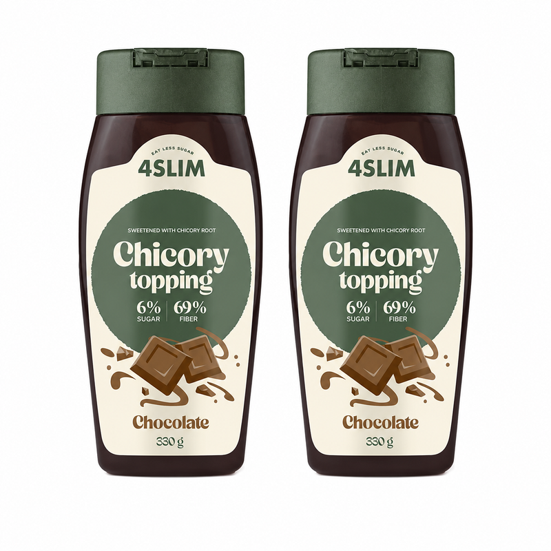 4Slim Słodzik z cykorii niskowęglowodanowy topping czekoladowy ZESTAW 2 x 330 g