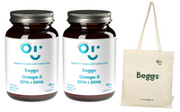 Beggs Omega-3 EPA+DHA suplement olej rybi 2 x 90 kapsułek + TORBA GRATIS