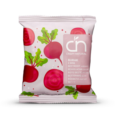 Crispy Natural burak czerwony suszony z solą morską plasterki ZESTAW 24 x 18 g