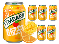 Tymbark Gazzzowany Napój gazowany mango pomarańcza w puszce ZESTAW 6 x 330 ml