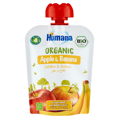 Humana Organic Mus jabłko & banan po 4. miesiącu 90 g