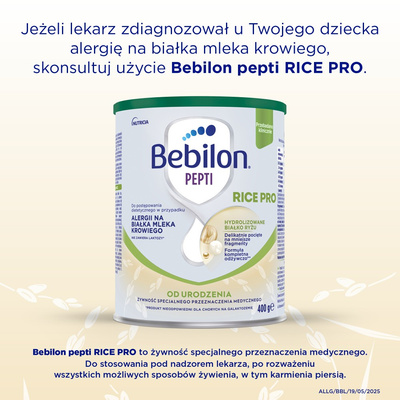 Bebilon pepti RICE PRO żywność specjalnego przeznaczenia medycznego ZESTAW 4 x 400 g