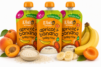 Ella's Kitchen BIO deserek ryż dla dzieci, banan i morela ZESTAW 3 x 120 g