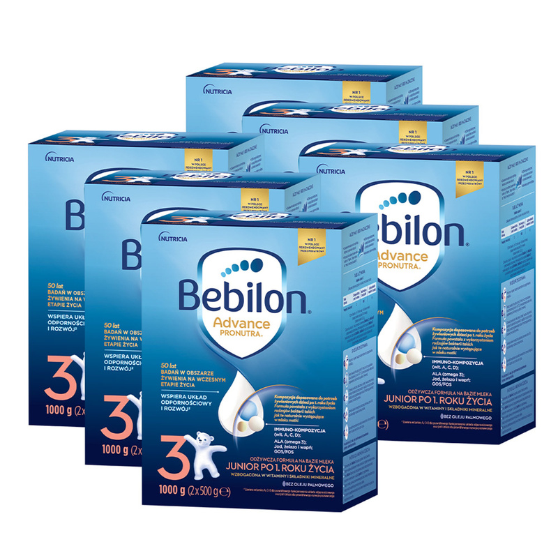 Bebilon 3 Advance Pronutra Junior formuła na bazie mleka po 1. roku życia ZESTAW 6 x 1000 g