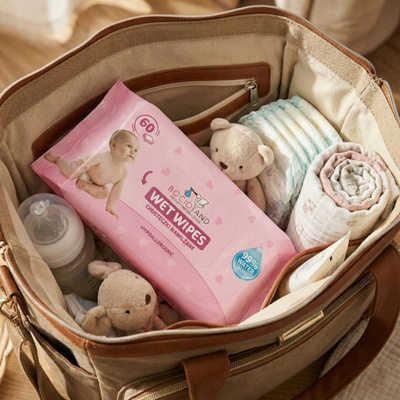 Bocioland mokre chusteczki wodne dla dzieci 99% wody 60 sztuk