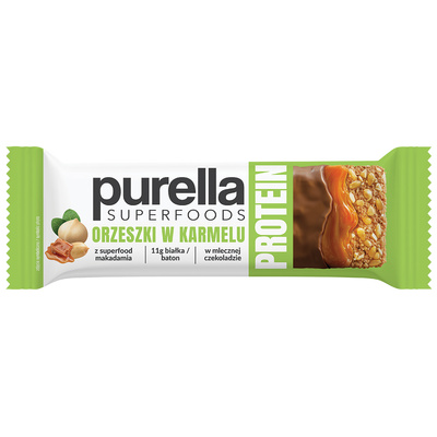 Purella Superfoods Protein bar baton proteinowy orzeszki w karmelu 45 g