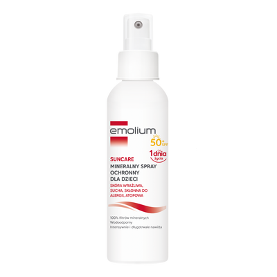 Uszkodzone opakowanie zewnętrzne (kartonik) EMOLIUM SUNCARE Mineralny spray ochronny od 1.dnia życia SPF 50+ 100ml