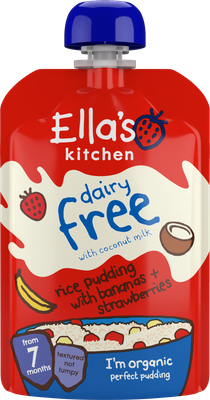 Ella's Kitchen BIO Bezmleczny pudding  z bananem i truskawkami 80 g 