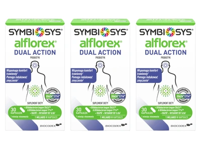 Symbiosys Alflorex Dual Action PROBIOTYK dla dorosłych ZESTAW 3 x 30 kapsułek