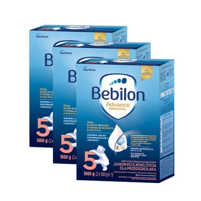 Bebilon 5 Advance Pronutra Junior odżywcza formuła na bazie mleka po 3. roku życia dla przedszkolaka ZESTAW 3 x 1000 g