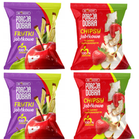 Porcja Dobra FRYTKI TRUSKAWKOWE I JABŁKOWE zdrowa przekąska bez dodatku cukru 4 x 18 g