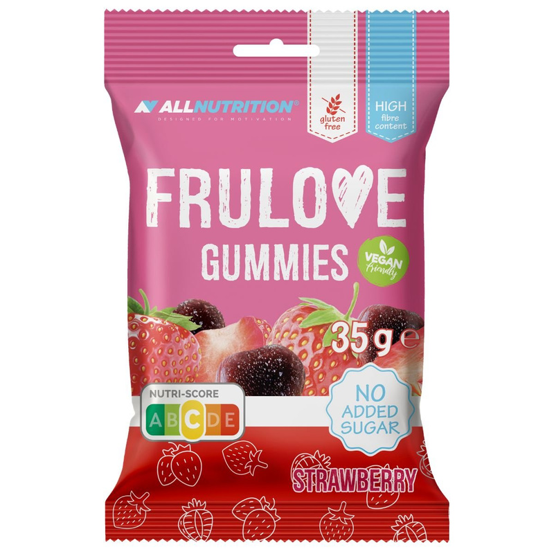 Allnutrition FRULOVE Gummies żelki bez cukru bez żelatyny FIT TRUSKAWKOWE 35 g