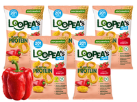Loopea's chrupki z soczewicy o smaku papryki ZESTAW 5 x 50 g
