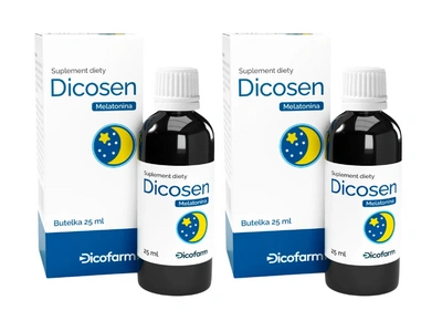 Dicosen NA DOBRY SEN zasypianie melatonina w kroplach ZESTAW 2 x 25 ml