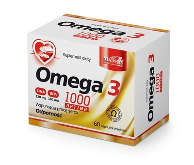 Omega 3 1000 Optima Suplement diety wspomagający serce oraz układ krążenia 60kap