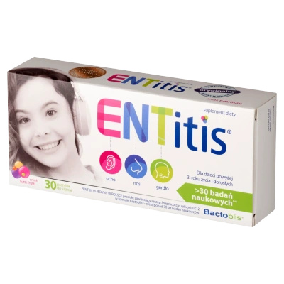 ENTitis dla dzieci po 3 roku życia smak tutti frutti 30 pastylek do ssania
